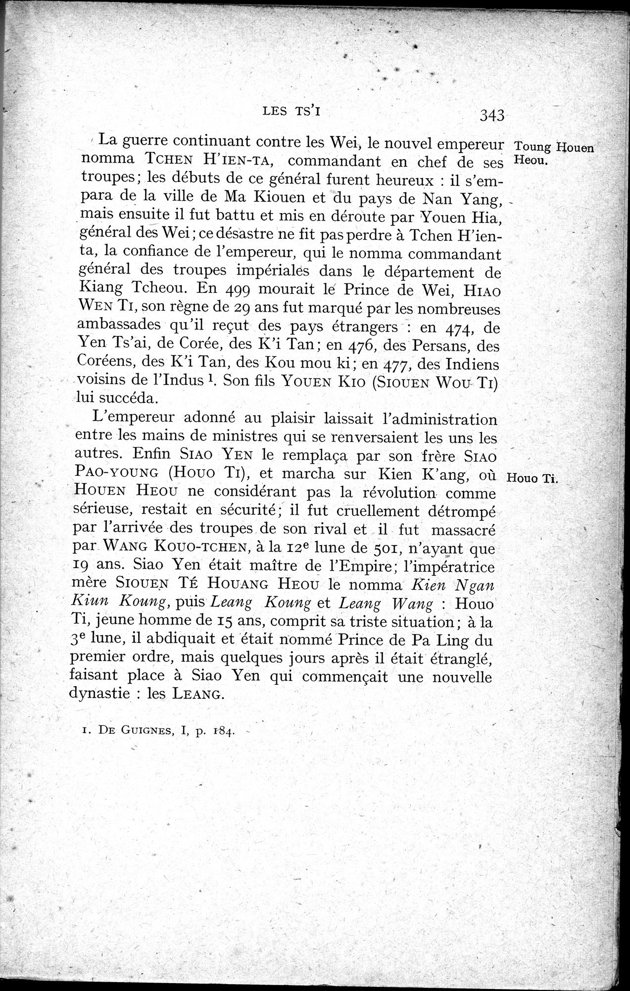 Histoire Générale de la Chine : vol.1 / 345 ページ（白黒高解像度画像）
