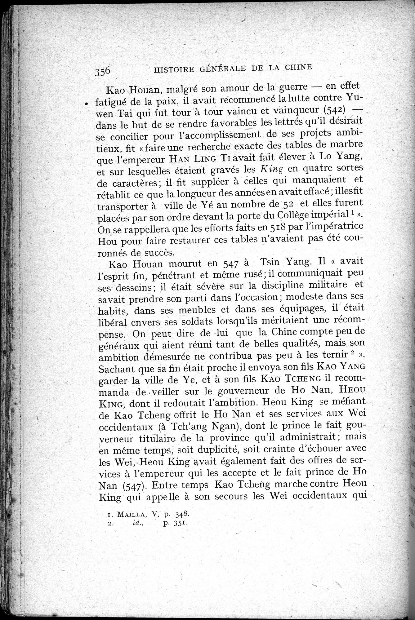 Histoire Générale de la Chine : vol.1 / 358 ページ（白黒高解像度画像）