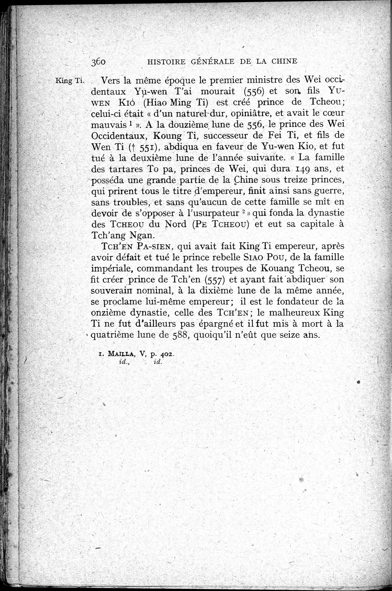 Histoire Générale de la Chine : vol.1 / 362 ページ（白黒高解像度画像）