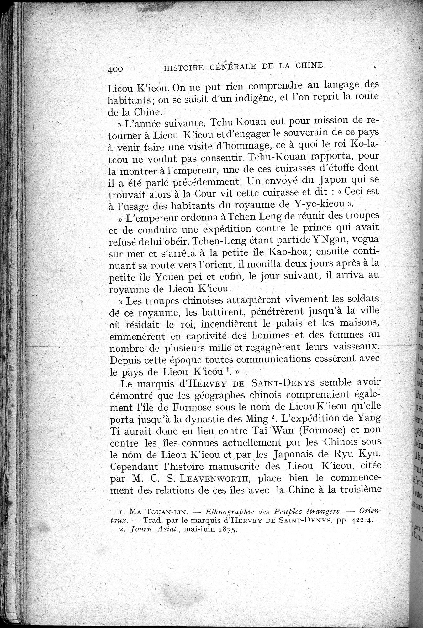 Histoire Générale de la Chine : vol.1 / 402 ページ（白黒高解像度画像）