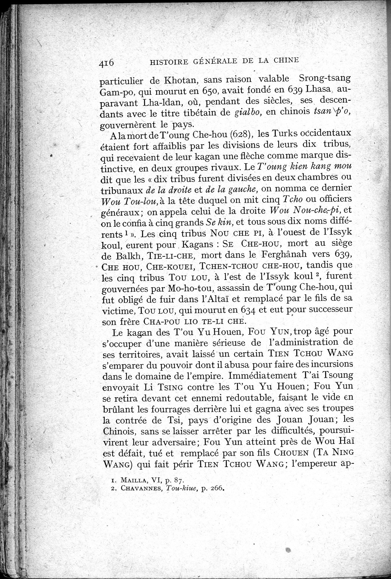 Histoire Générale de la Chine : vol.1 / 418 ページ（白黒高解像度画像）