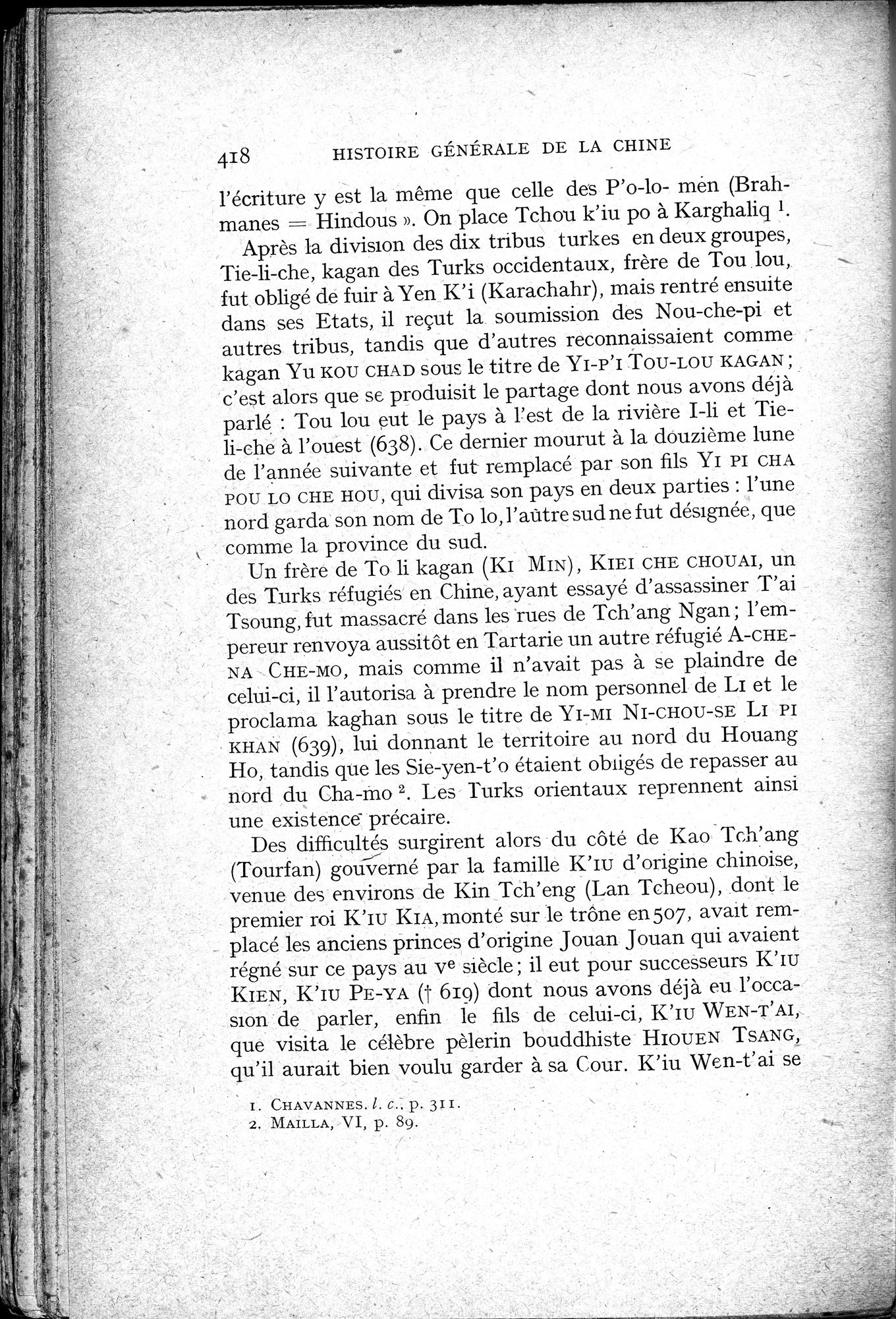 Histoire Générale de la Chine : vol.1 / 420 ページ（白黒高解像度画像）