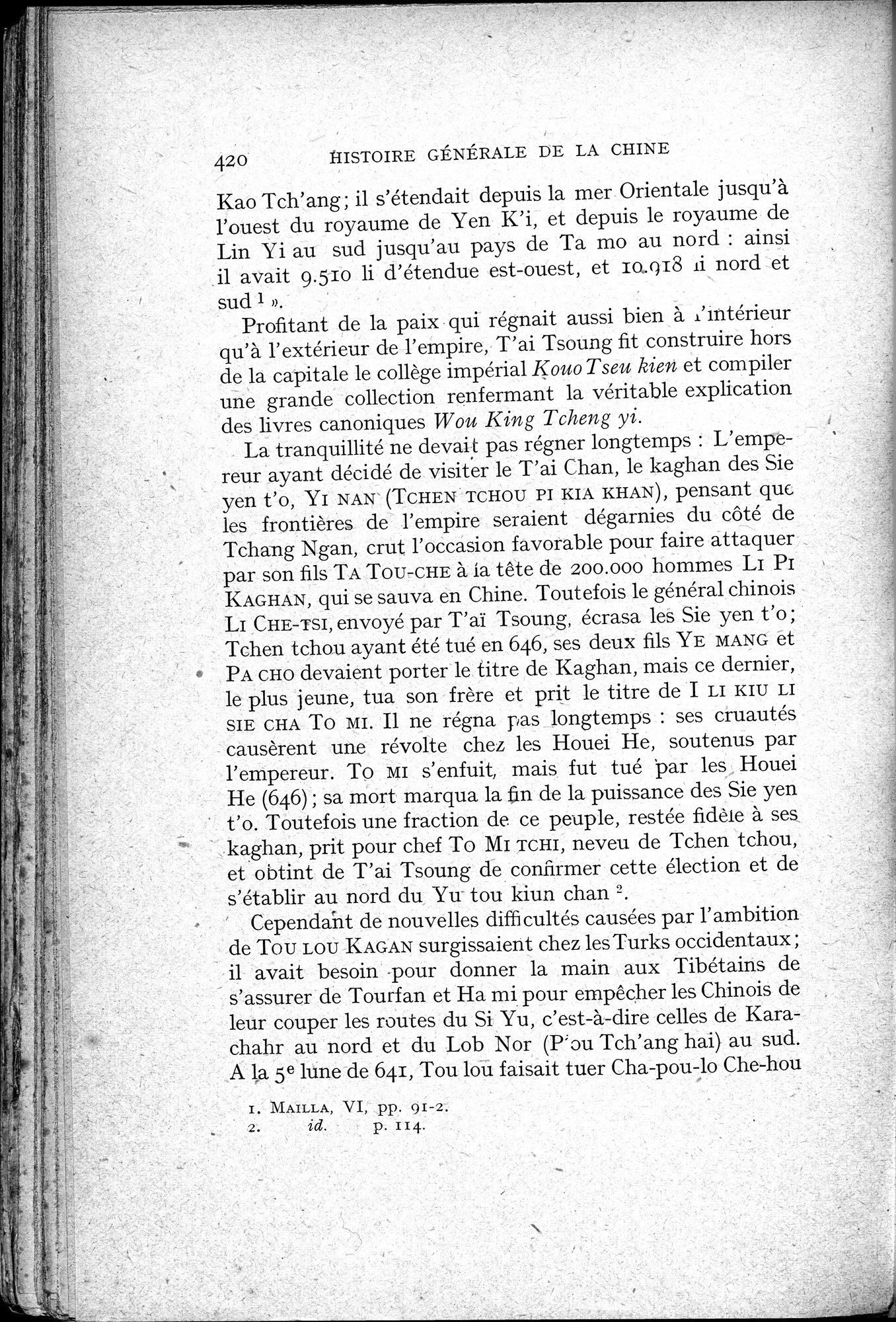 Histoire Générale de la Chine : vol.1 / 422 ページ（白黒高解像度画像）