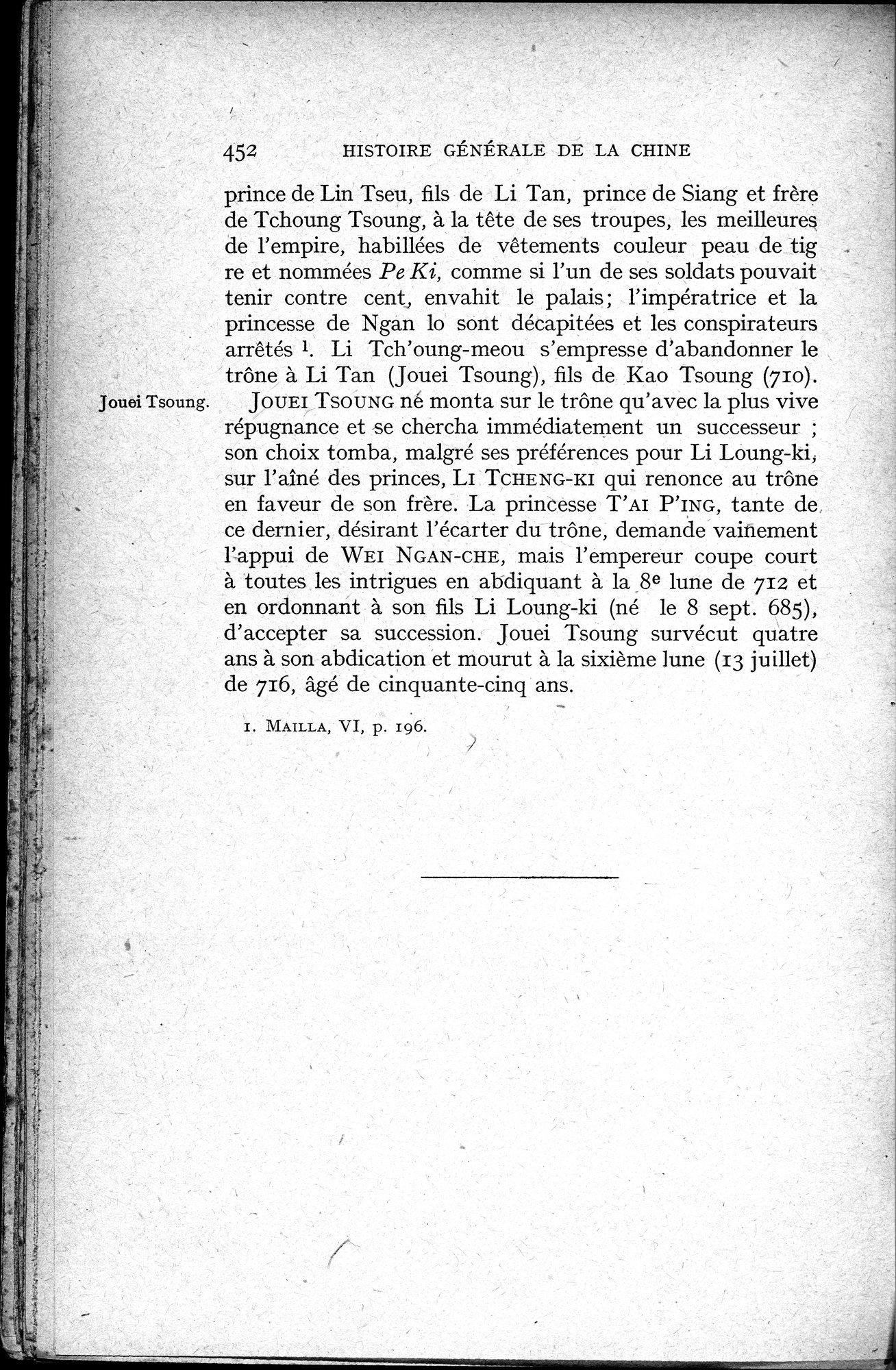 Histoire Générale de la Chine : vol.1 / 454 ページ（白黒高解像度画像）