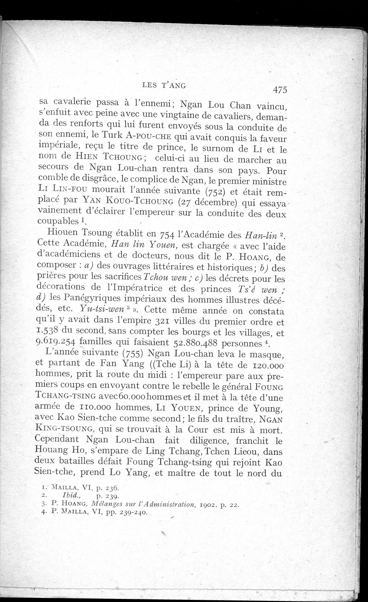 Histoire Générale de la Chine : vol.1 / 477 ページ（白黒高解像度画像）