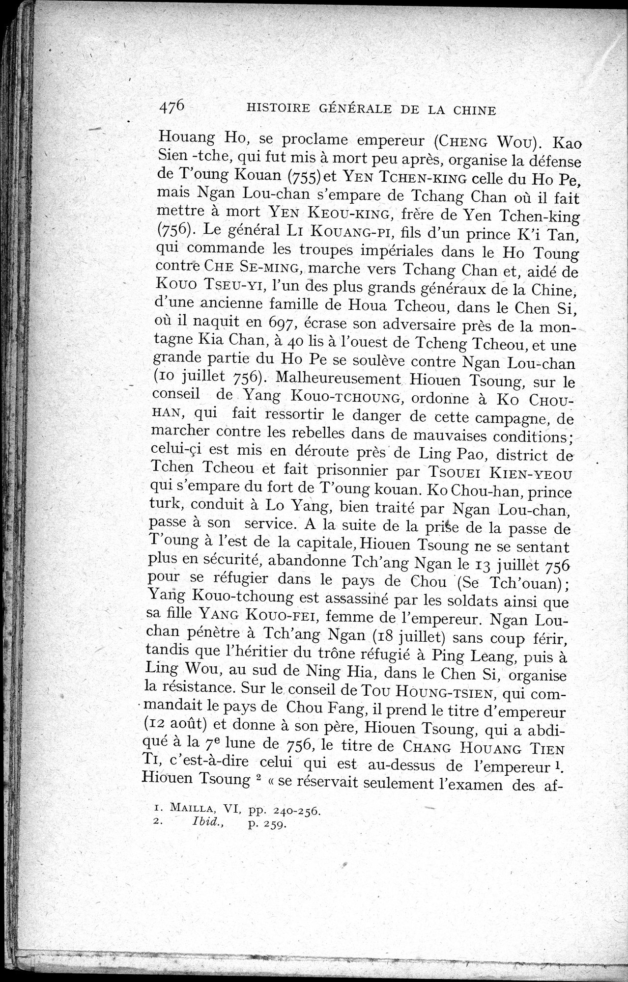 Histoire Générale de la Chine : vol.1 / 478 ページ（白黒高解像度画像）