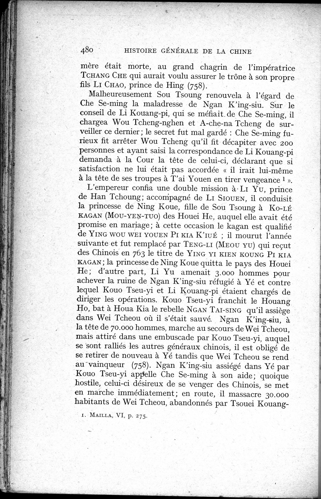 Histoire Générale de la Chine : vol.1 / 482 ページ（白黒高解像度画像）