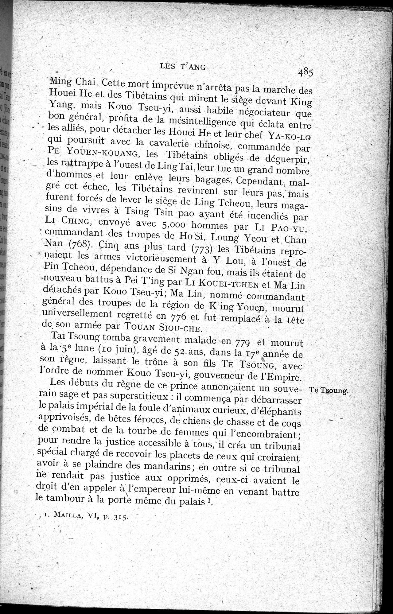 Histoire Générale de la Chine : vol.1 / 487 ページ（白黒高解像度画像）