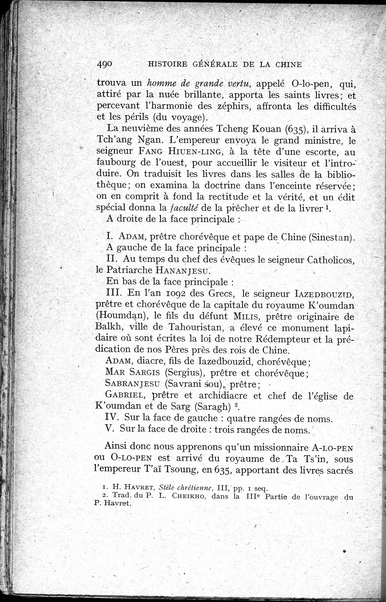 Histoire Générale de la Chine : vol.1 / 492 ページ（白黒高解像度画像）