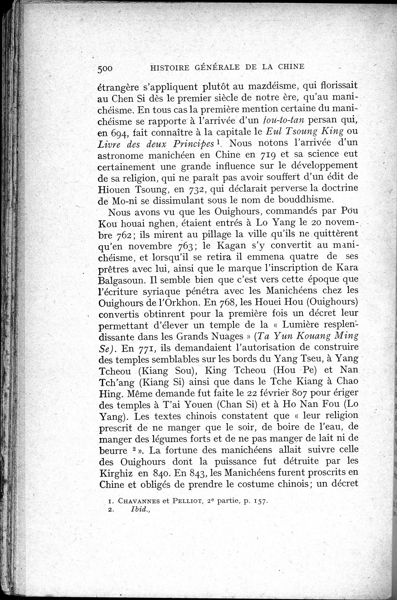 Histoire Générale de la Chine : vol.1 / 502 ページ（白黒高解像度画像）