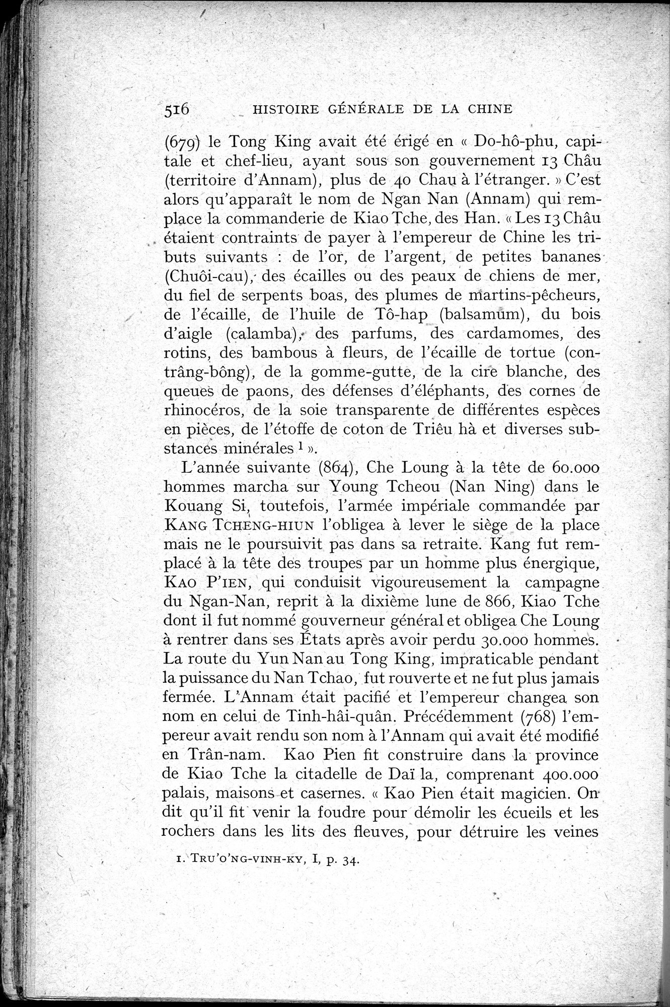 Histoire Générale de la Chine : vol.1 / 518 ページ（白黒高解像度画像）