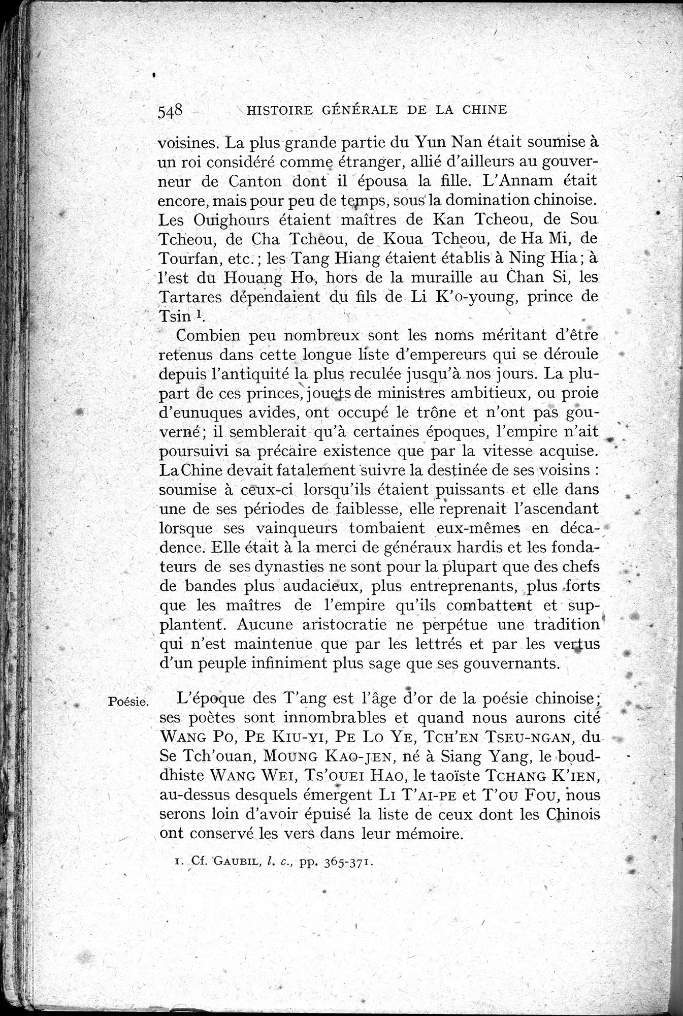 Histoire Générale de la Chine : vol.1 / 550 ページ（白黒高解像度画像）