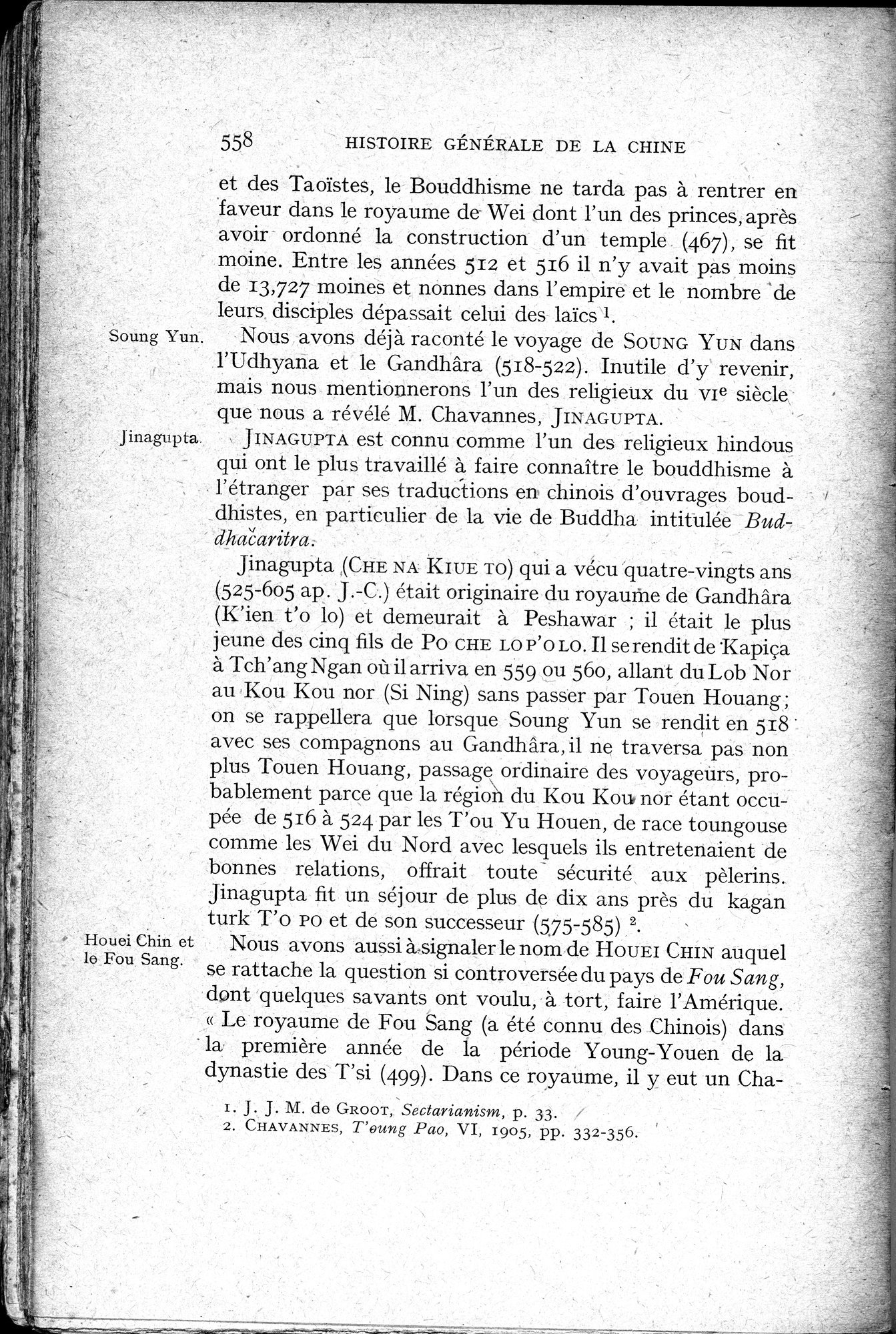 Histoire Générale de la Chine : vol.1 / 560 ページ（白黒高解像度画像）