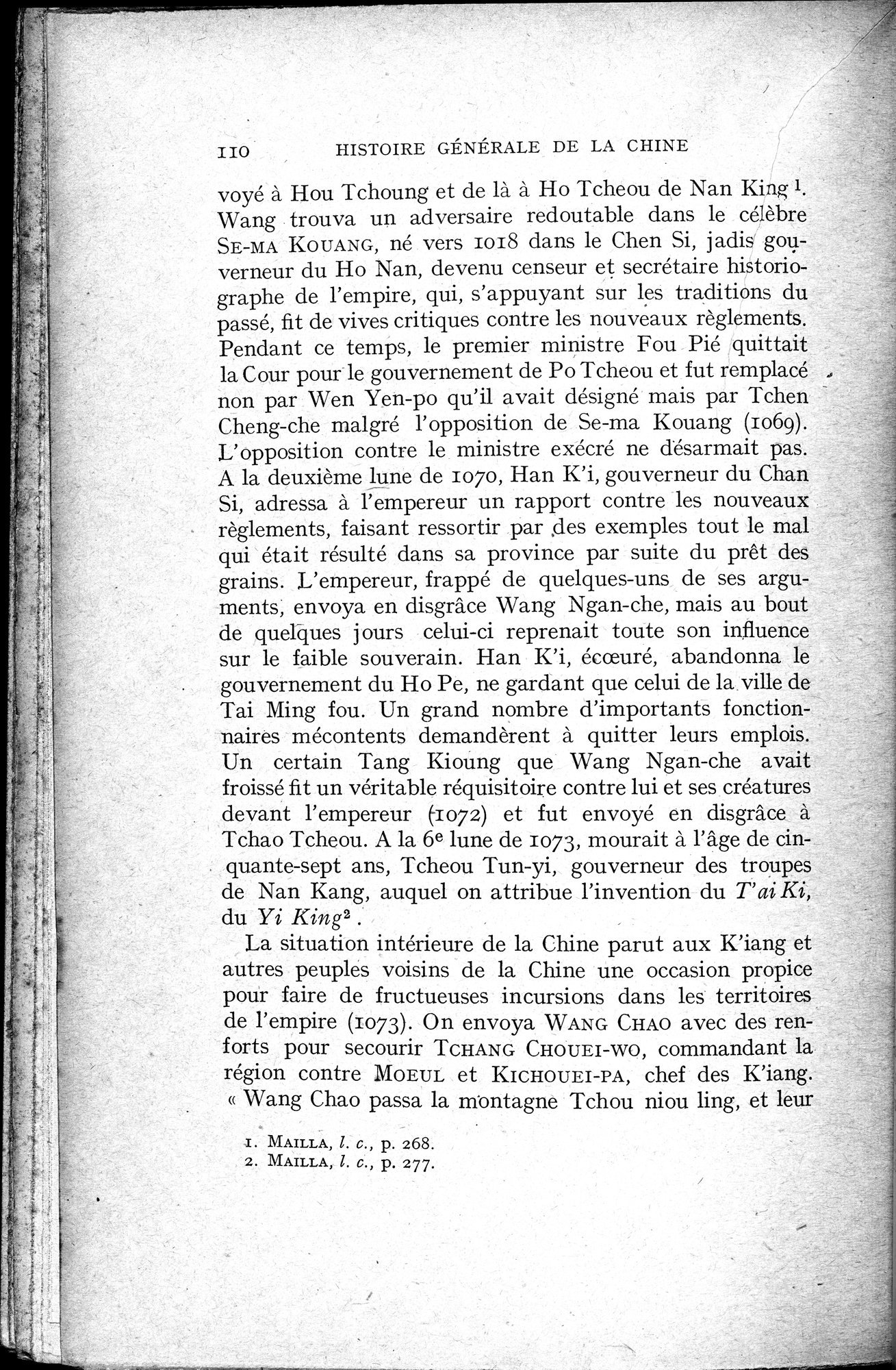 Histoire Générale de la Chine : vol.2 / 112 ページ（白黒高解像度画像）