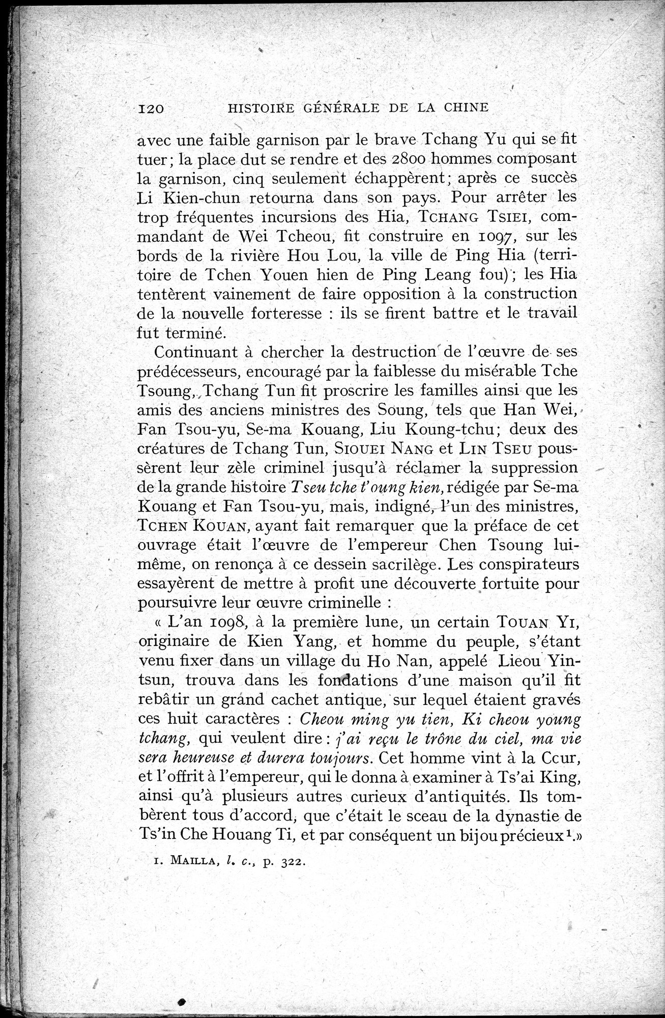 Histoire Générale de la Chine : vol.2 / 122 ページ（白黒高解像度画像）