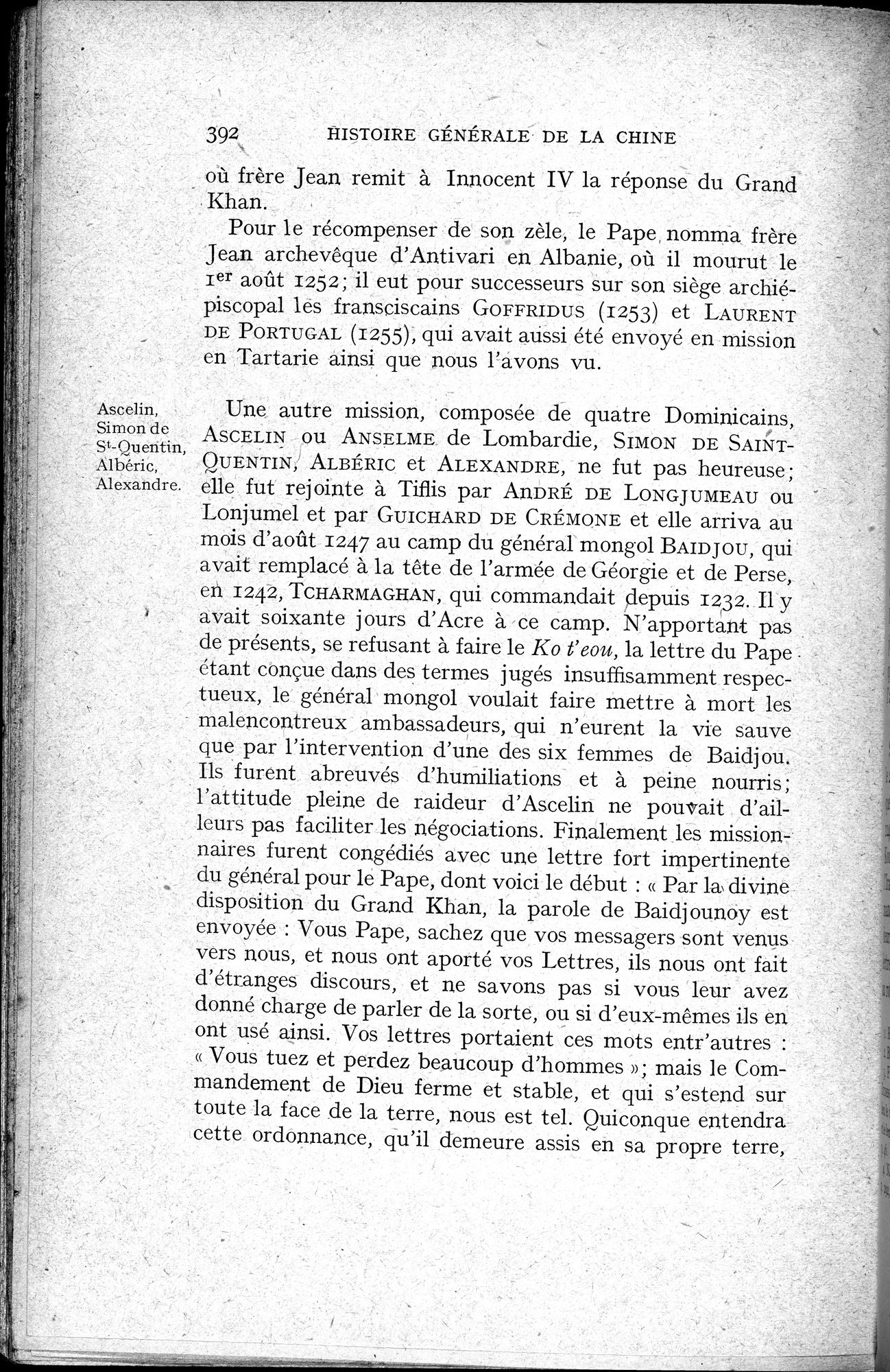 Histoire Générale de la Chine : vol.2 / 394 ページ（白黒高解像度画像）