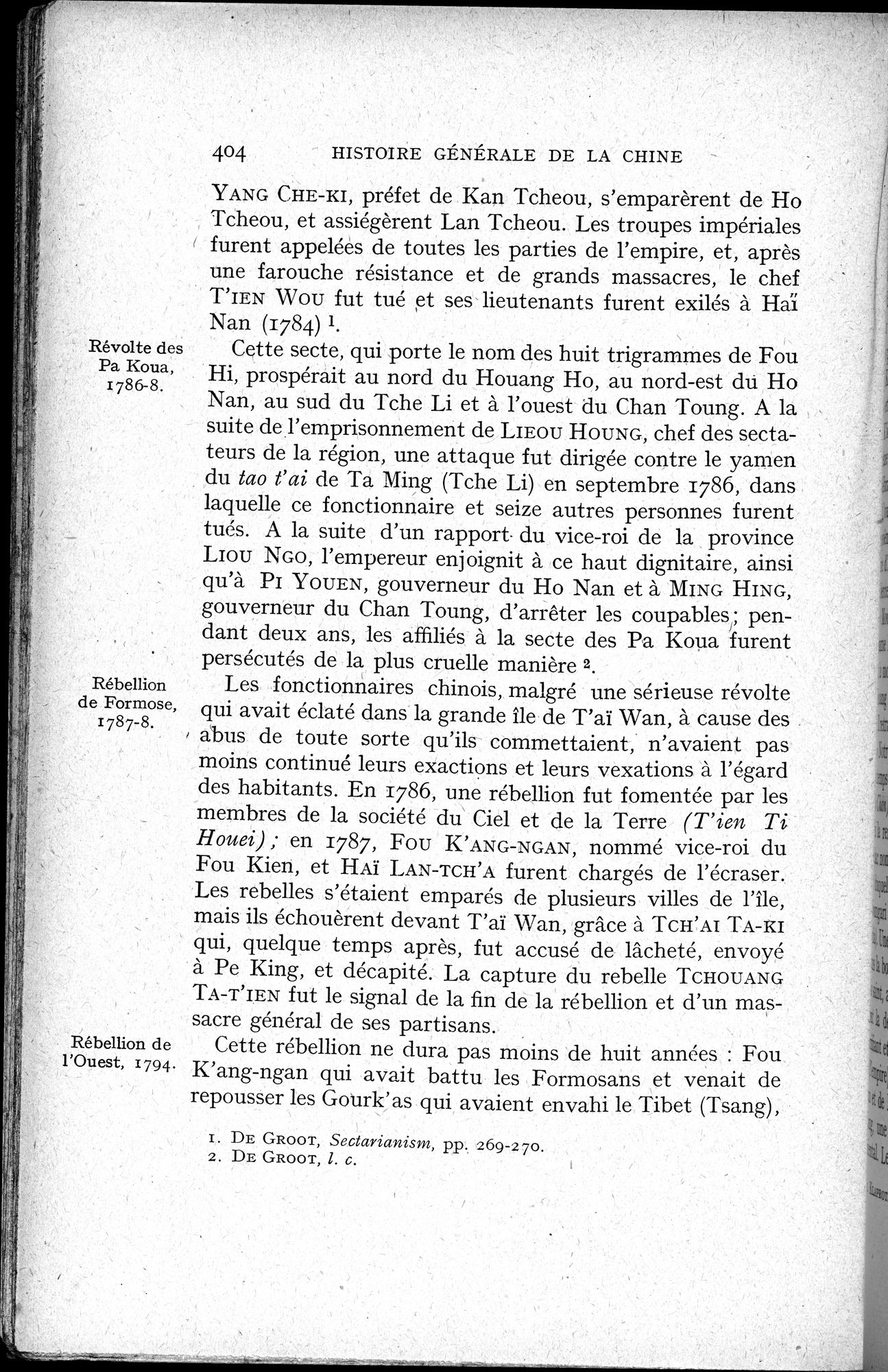 Histoire Générale de la Chine : vol.3 / 406 ページ（白黒高解像度画像）