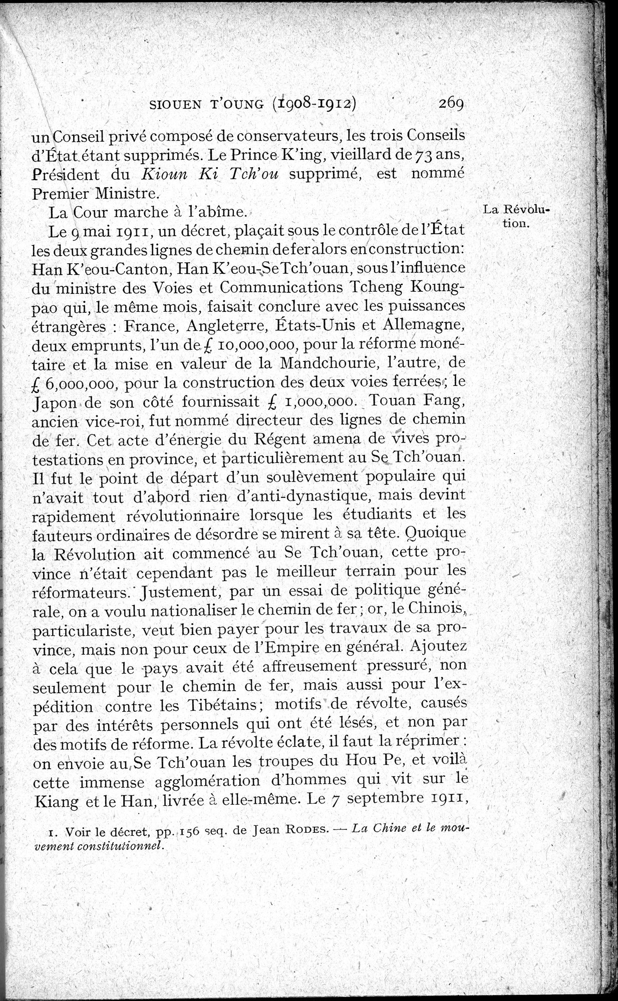 Histoire Générale de la Chine : vol.4 / 271 ページ（白黒高解像度画像）