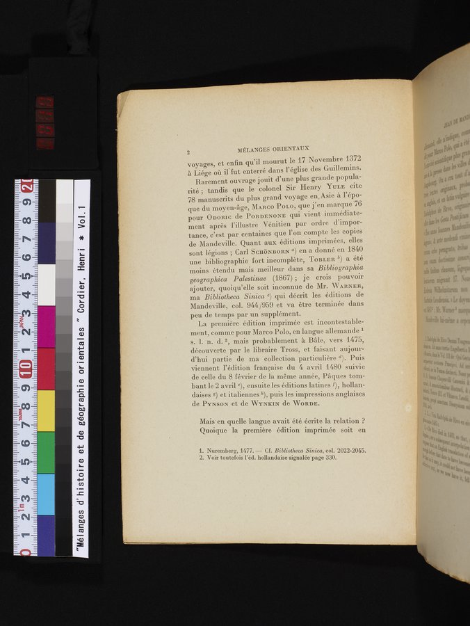 Mélanges d'Histoire et de Géographie Orientales : vol.1 / 10 ページ（カラー画像）