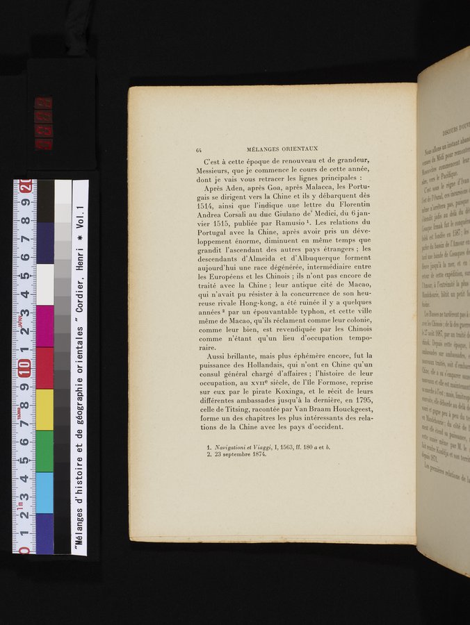Mélanges d'Histoire et de Géographie Orientales : vol.1 / 72 ページ（カラー画像）