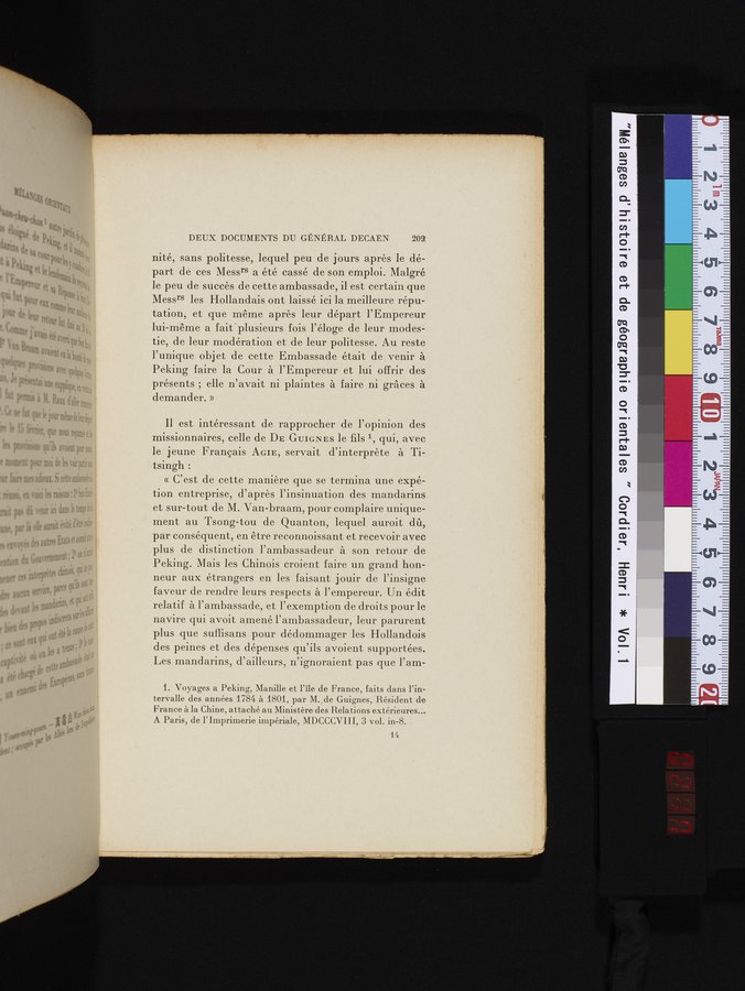 Mélanges d'Histoire et de Géographie Orientales : vol.1 / 217 ページ（カラー画像）