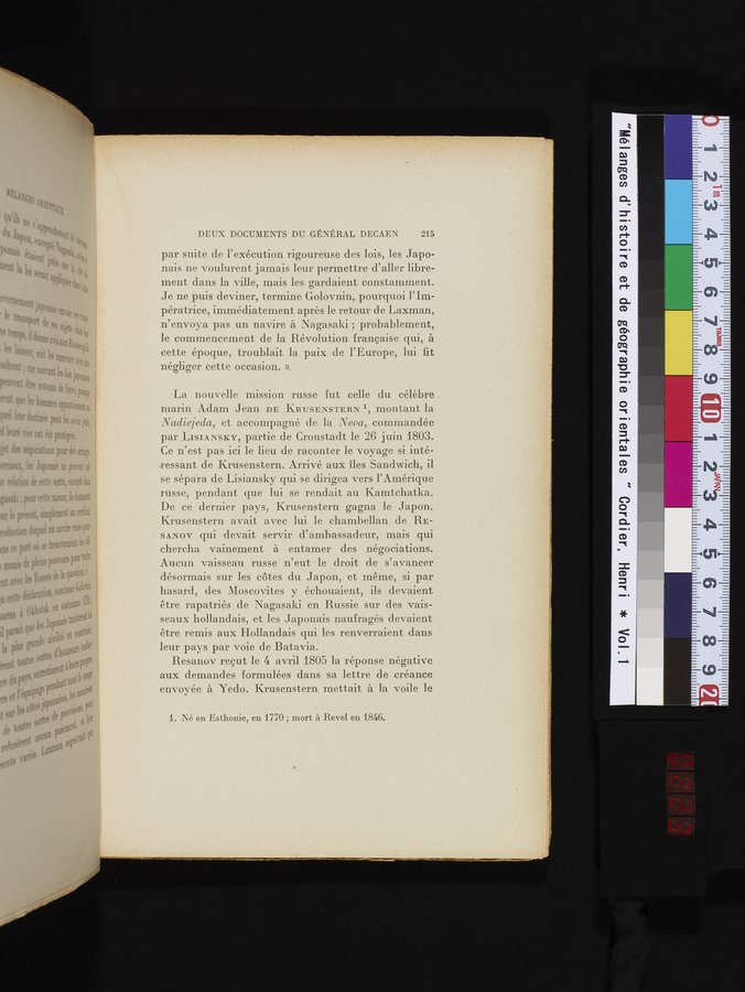 Mélanges d'Histoire et de Géographie Orientales : vol.1 / 223 ページ（カラー画像）