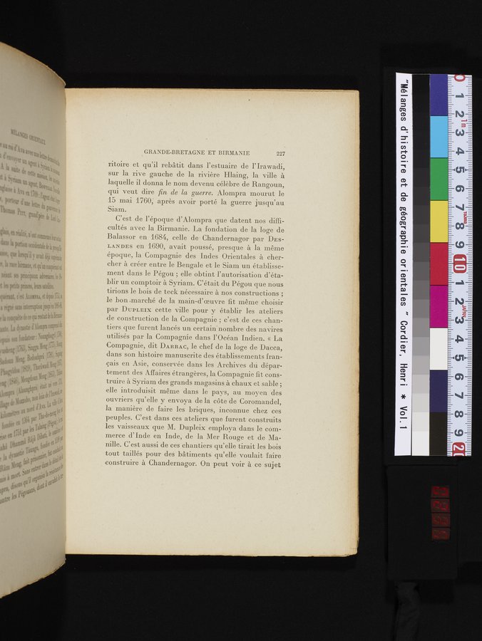 Mélanges d'Histoire et de Géographie Orientales : vol.1 / 235 ページ（カラー画像）
