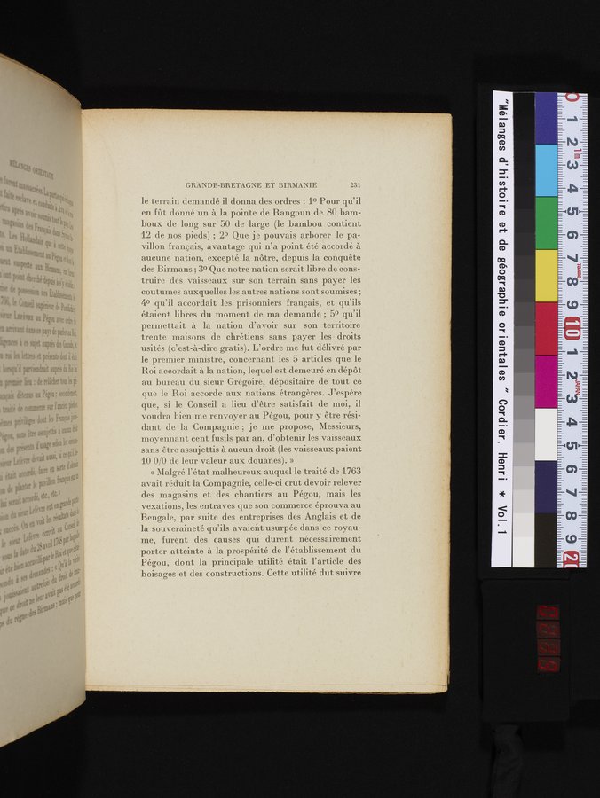 Mélanges d'Histoire et de Géographie Orientales : vol.1 / 239 ページ（カラー画像）