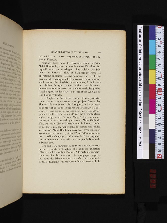 Mélanges d'Histoire et de Géographie Orientales : vol.1 / 245 ページ（カラー画像）