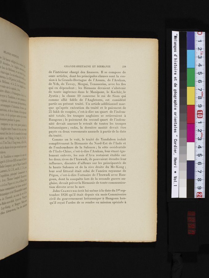 Mélanges d'Histoire et de Géographie Orientales : vol.1 / 247 ページ（カラー画像）