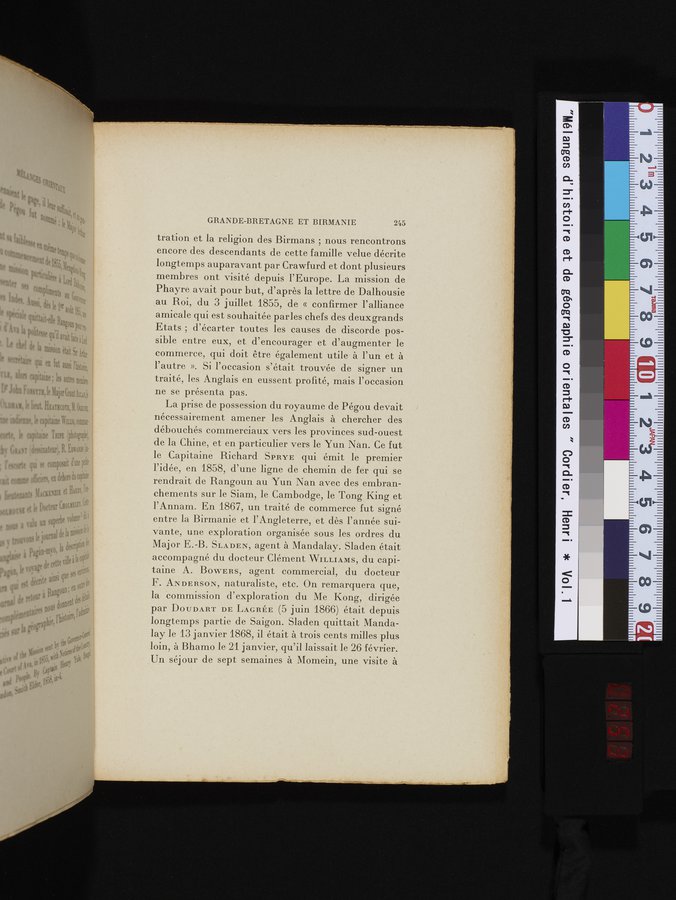 Mélanges d'Histoire et de Géographie Orientales : vol.1 / 253 ページ（カラー画像）