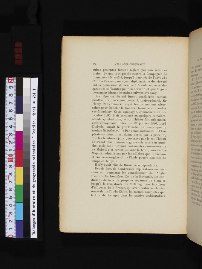 Mélanges d'Histoire et de Géographie Orientales : vol.1 / 258 ページ（カラー画像）