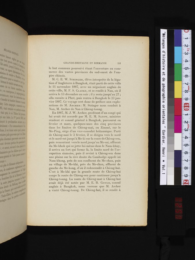 Mélanges d'Histoire et de Géographie Orientales : vol.1 / 259 ページ（カラー画像）