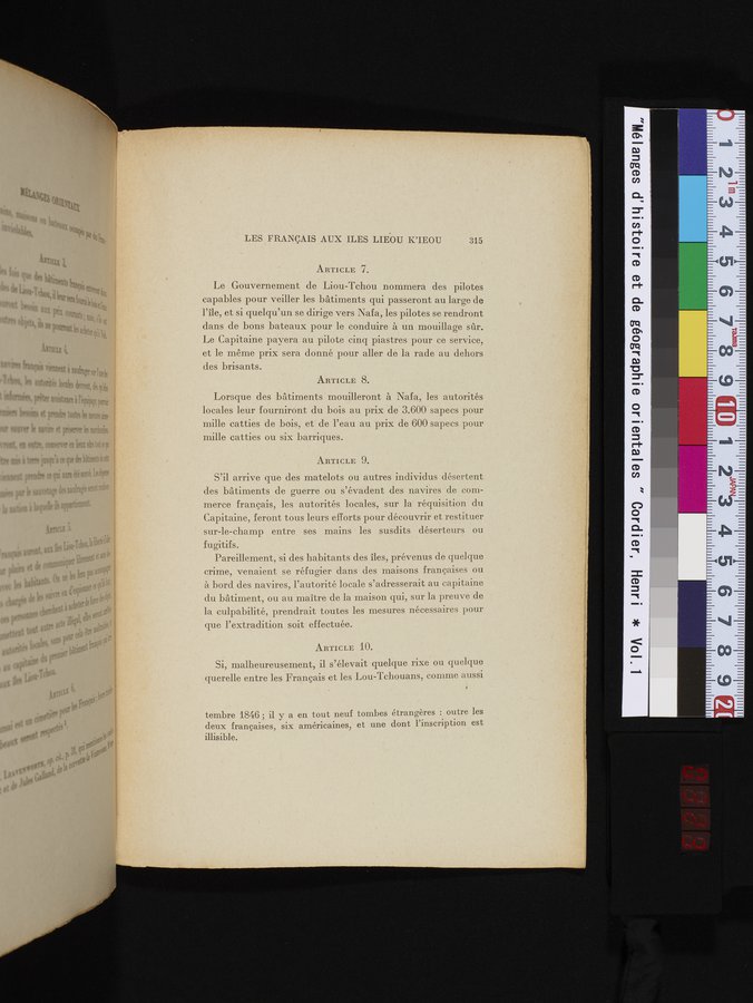 Mélanges d'Histoire et de Géographie Orientales : vol.1 / 323 ページ（カラー画像）