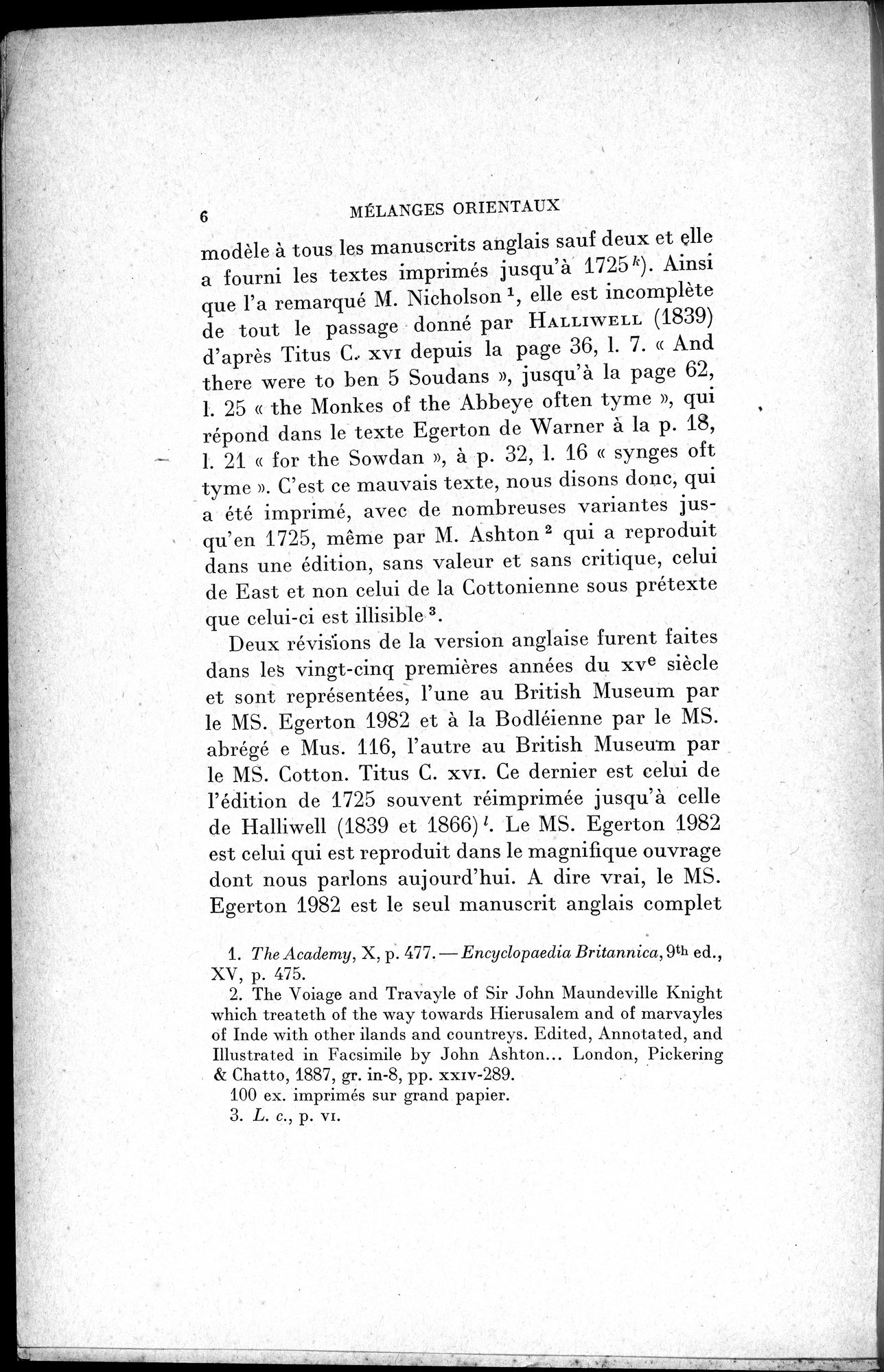 Mélanges d'Histoire et de Géographie Orientales : vol.1 / 14 ページ（白黒高解像度画像）