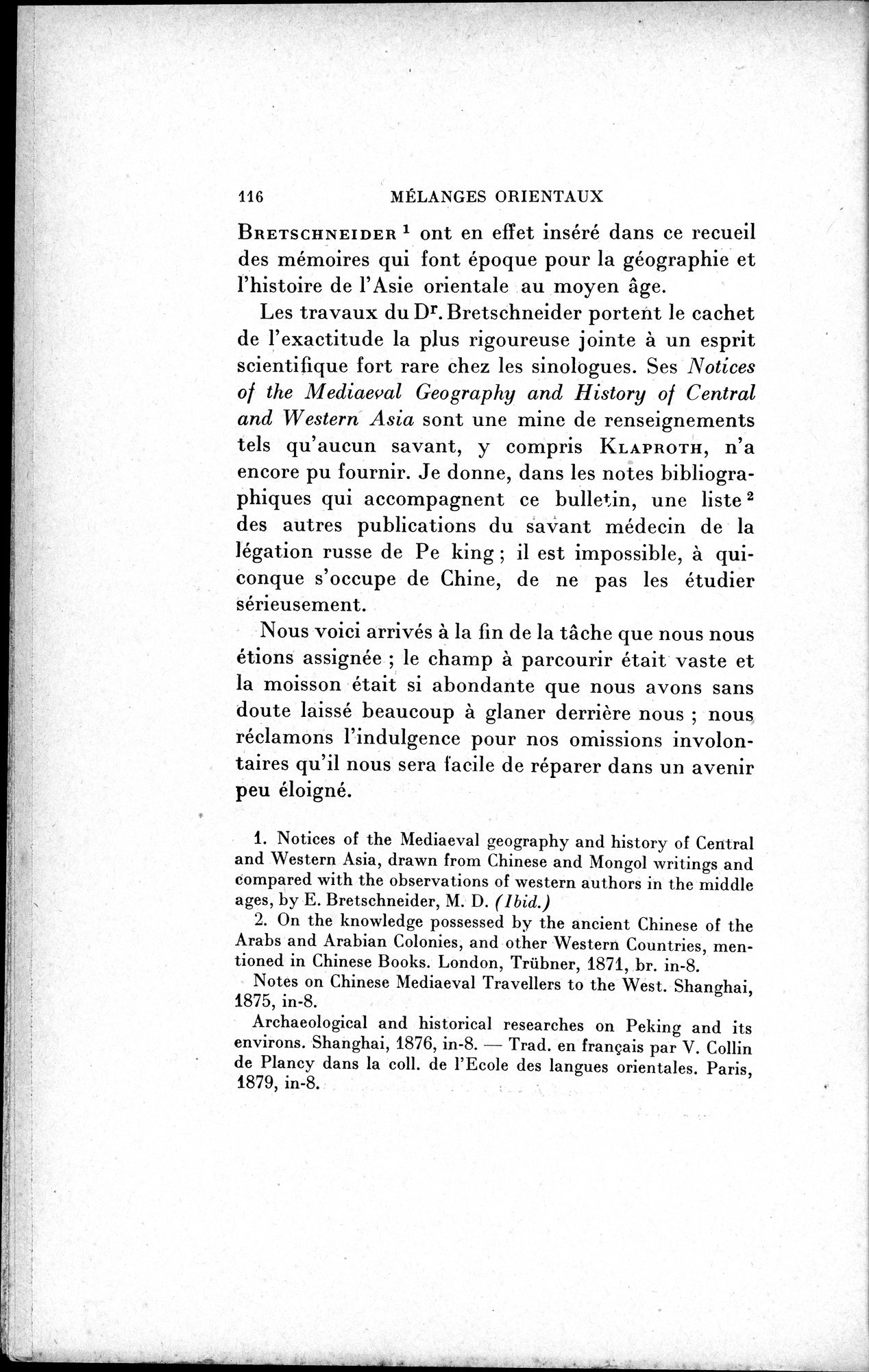 Mélanges d'Histoire et de Géographie Orientales : vol.1 / 124 ページ（白黒高解像度画像）