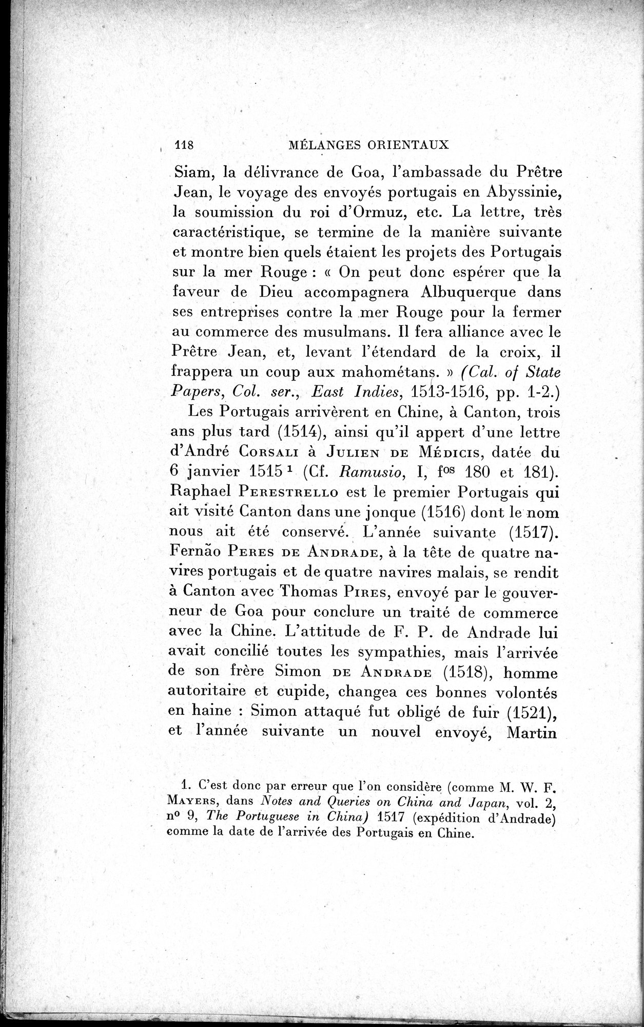 Mélanges d'Histoire et de Géographie Orientales : vol.1 / 126 ページ（白黒高解像度画像）