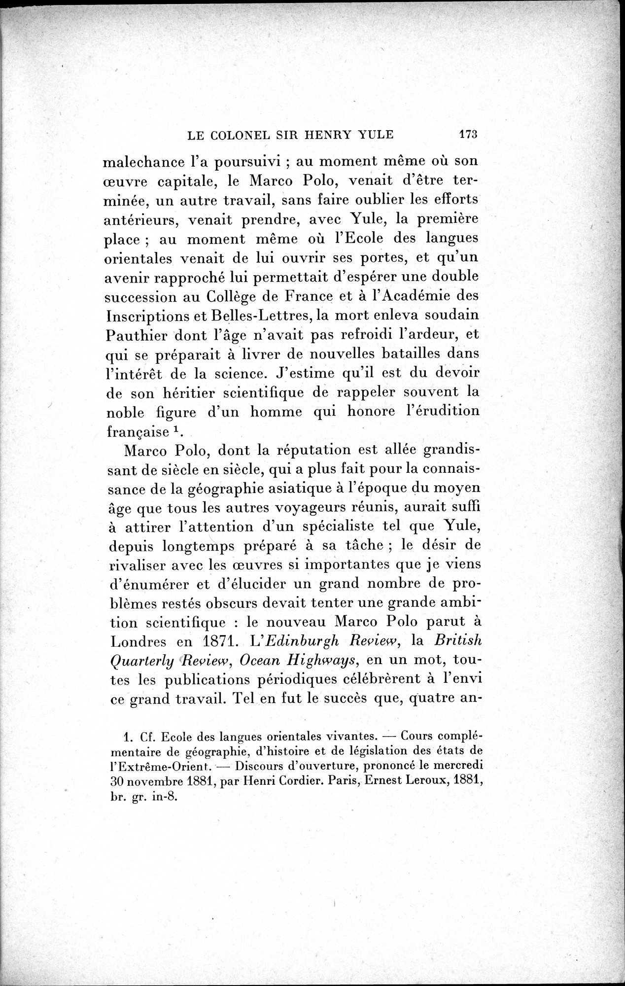 Mélanges d'Histoire et de Géographie Orientales : vol.1 / 181 ページ（白黒高解像度画像）