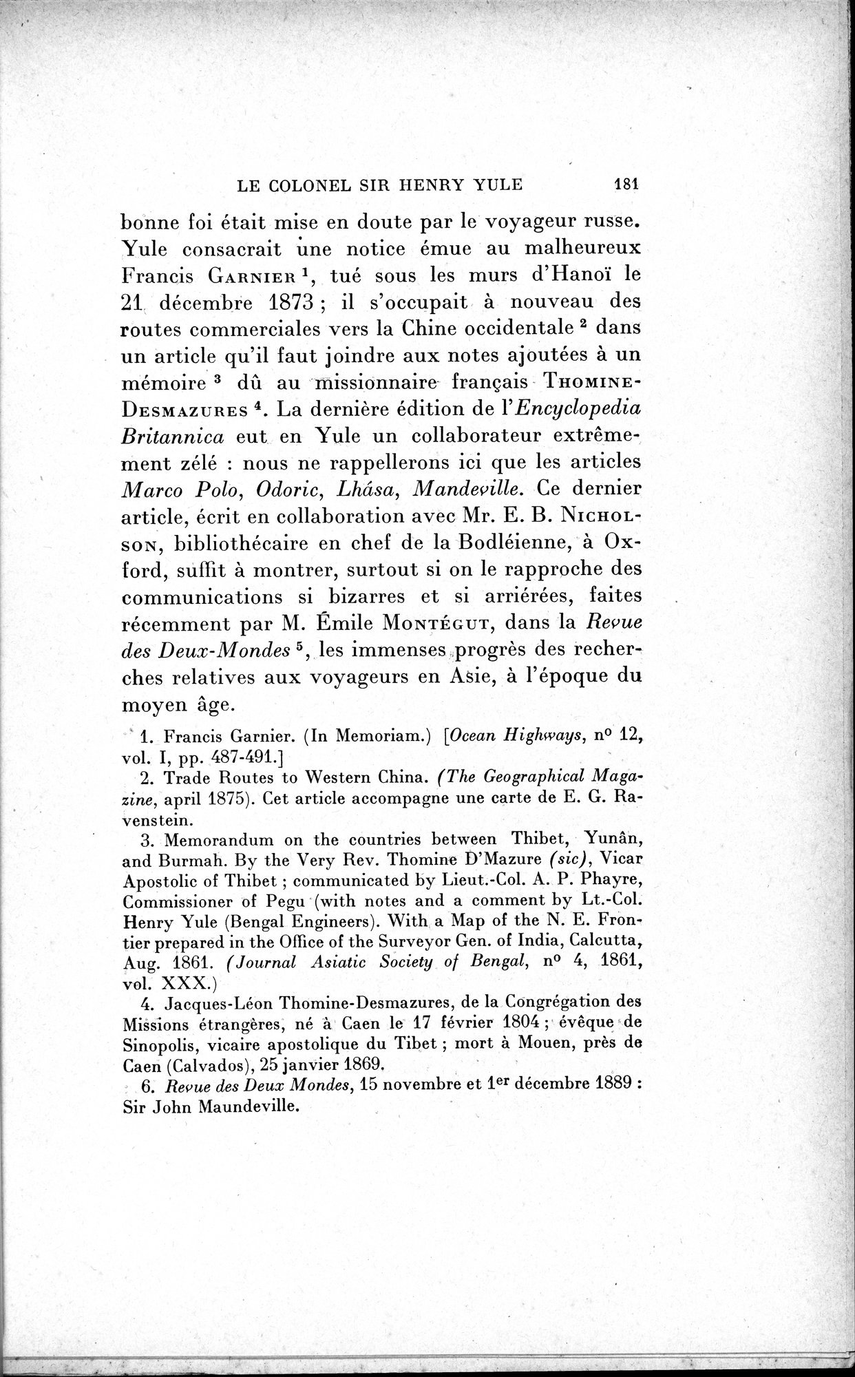 Mélanges d'Histoire et de Géographie Orientales : vol.1 / 189 ページ（白黒高解像度画像）