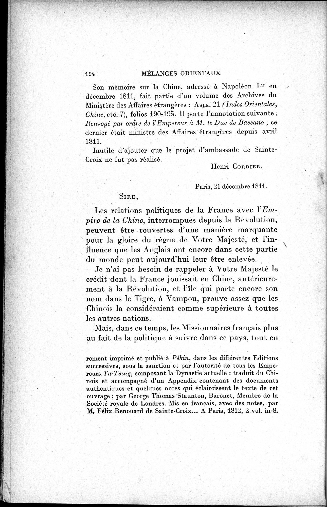 Mélanges d'Histoire et de Géographie Orientales : vol.1 / 202 ページ（白黒高解像度画像）