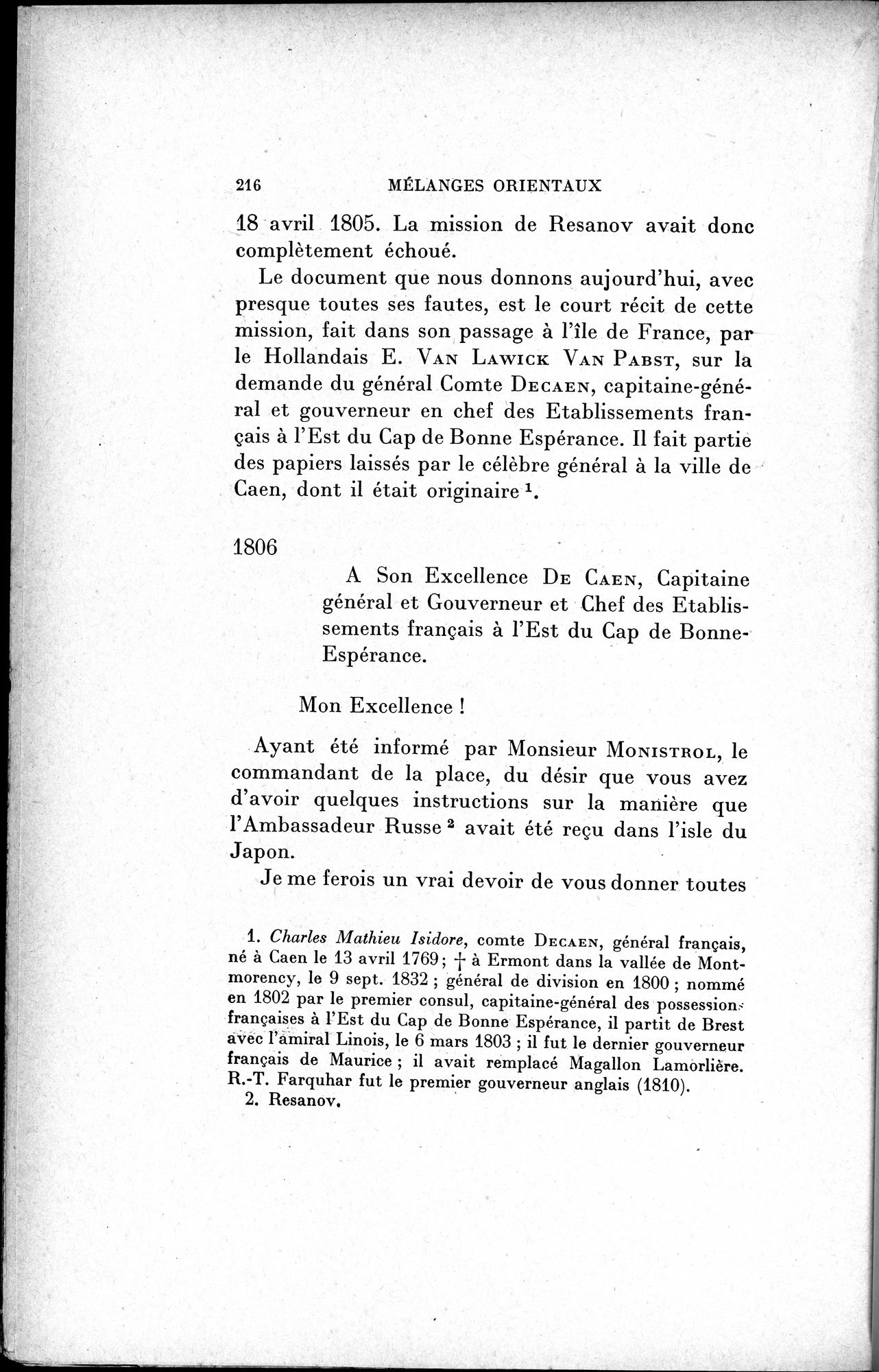 Mélanges d'Histoire et de Géographie Orientales : vol.1 / 224 ページ（白黒高解像度画像）