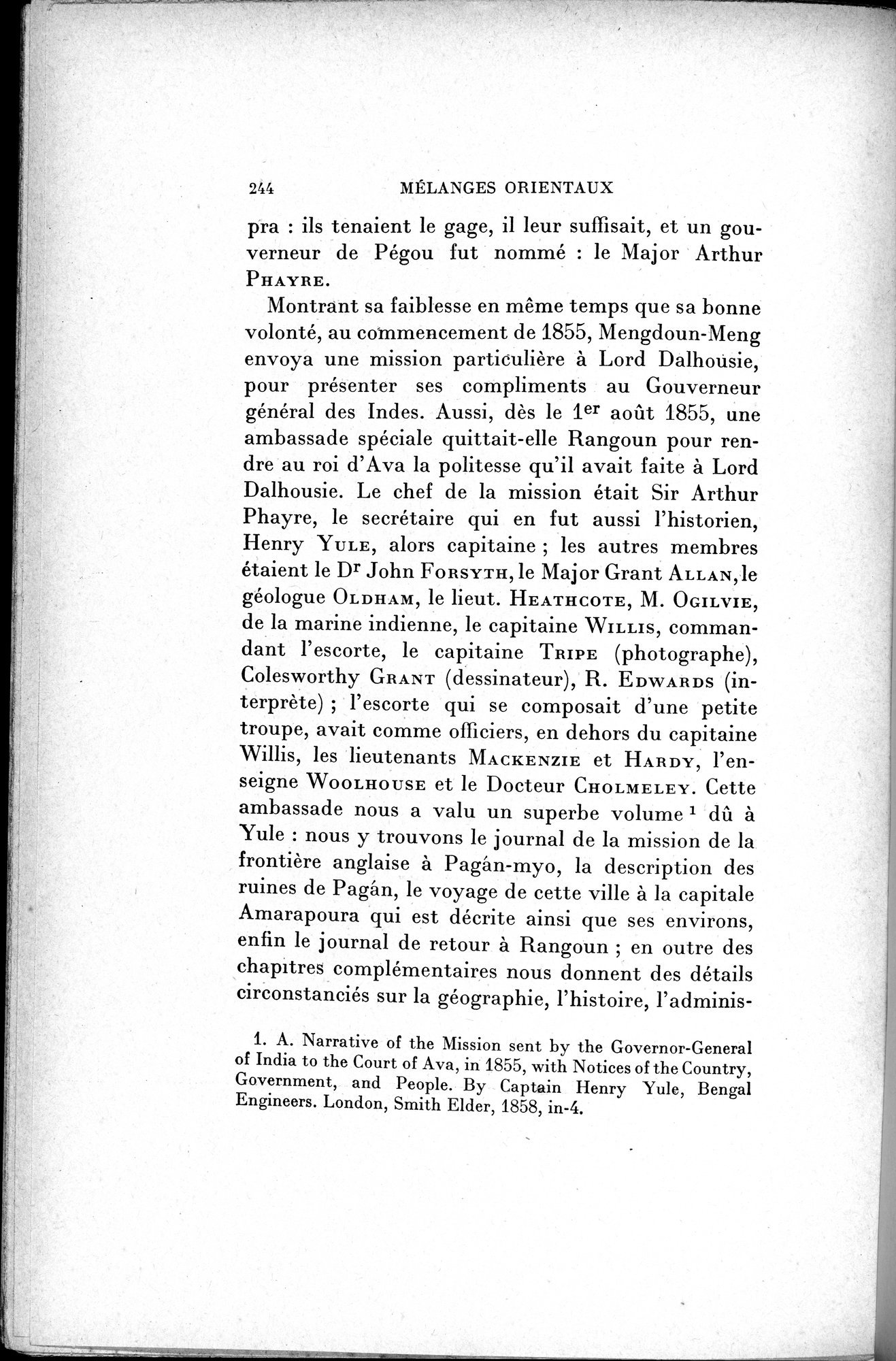 Mélanges d'Histoire et de Géographie Orientales : vol.1 / 252 ページ（白黒高解像度画像）