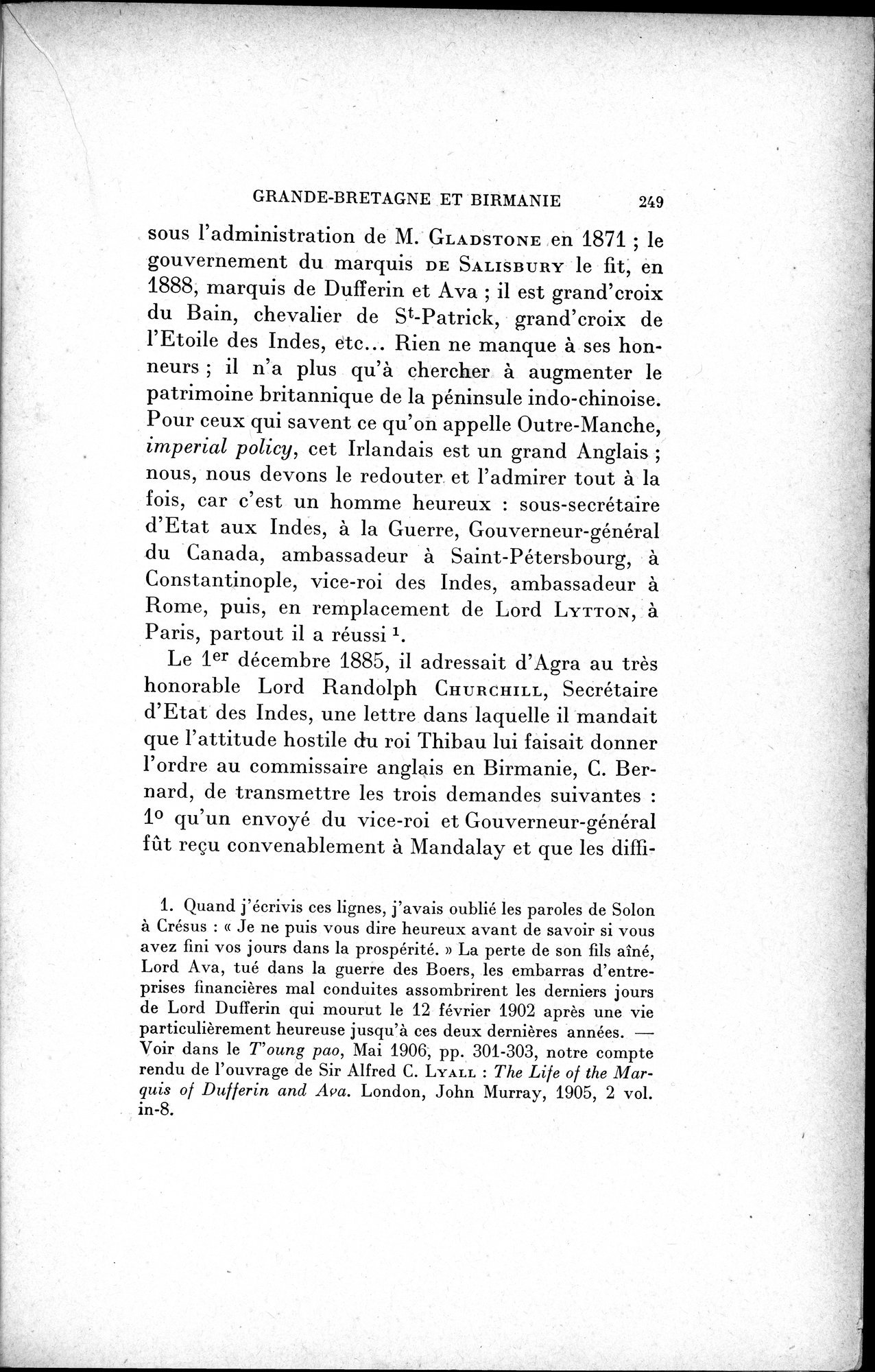 Mélanges d'Histoire et de Géographie Orientales : vol.1 / 257 ページ（白黒高解像度画像）