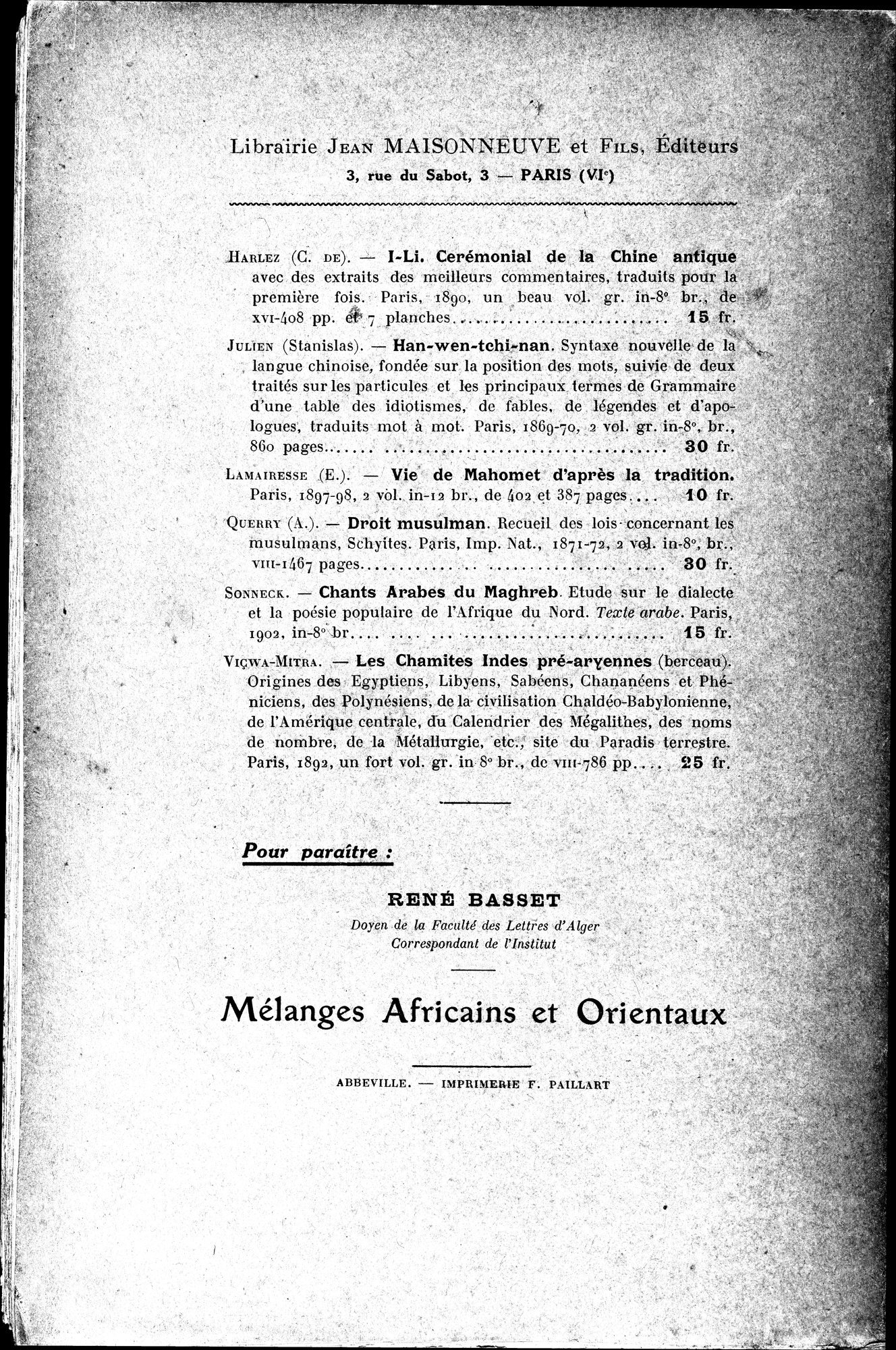 Mélanges d'Histoire et de Géographie Orientales : vol.1 / 332 ページ（白黒高解像度画像）