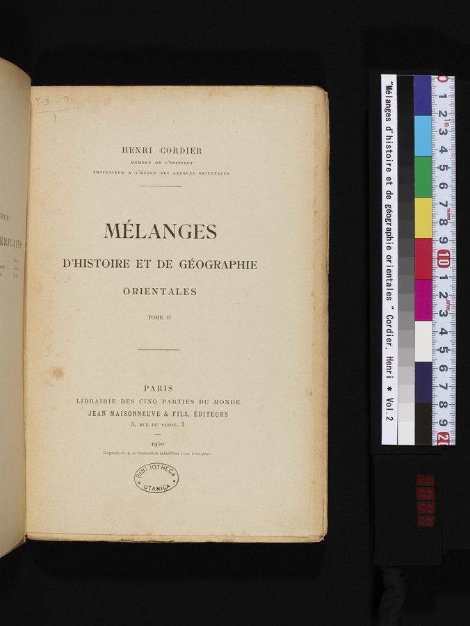 Mélanges d'Histoire et de Géographie Orientales : vol.2 / 7 ページ（カラー画像）