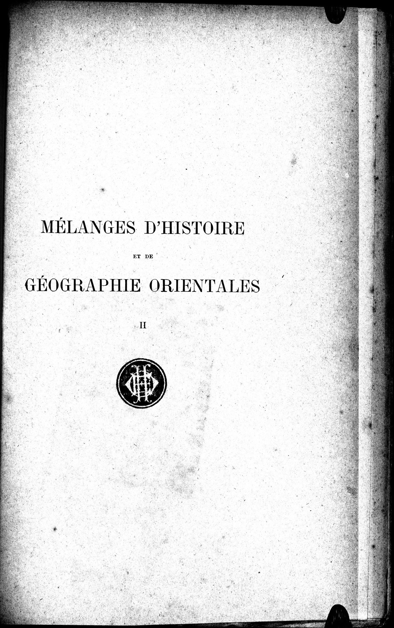 Mélanges d'Histoire et de Géographie Orientales : vol.2 / Page 5 (Grayscale High Resolution Image)