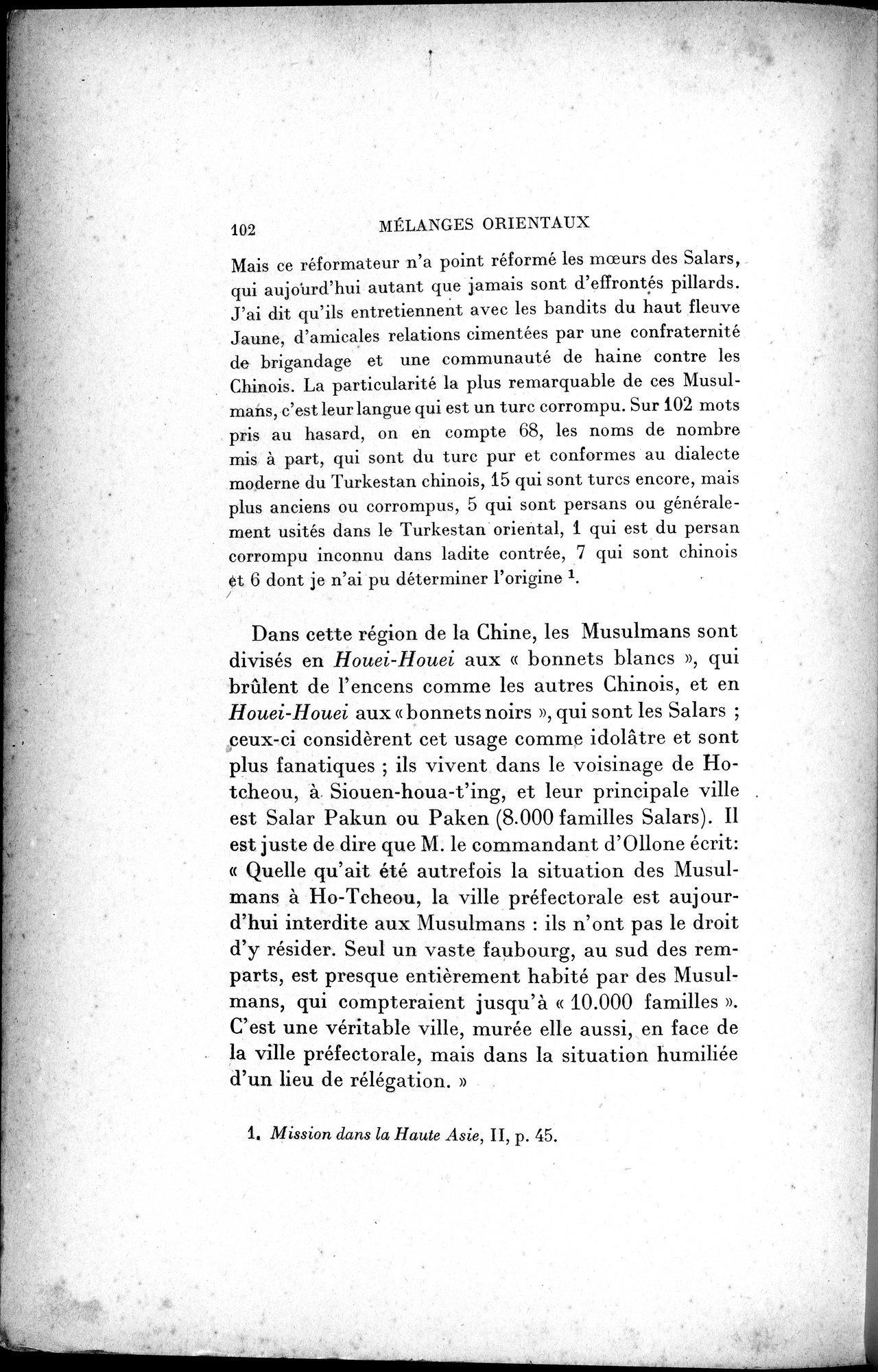 Mélanges d'Histoire et de Géographie Orientales : vol.2 / 110 ページ（白黒高解像度画像）