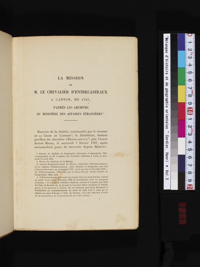 Mélanges d'Histoire et de Géographie Orientales : vol.3 / 9 ページ（カラー画像）