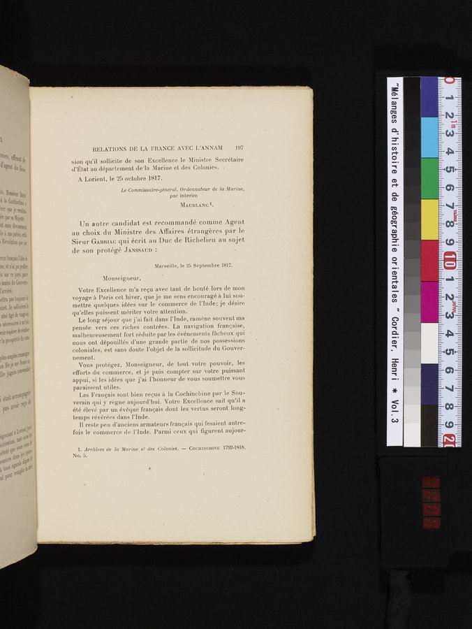 Mélanges d'Histoire et de Géographie Orientales : vol.3 / Page 205 (Color Image)