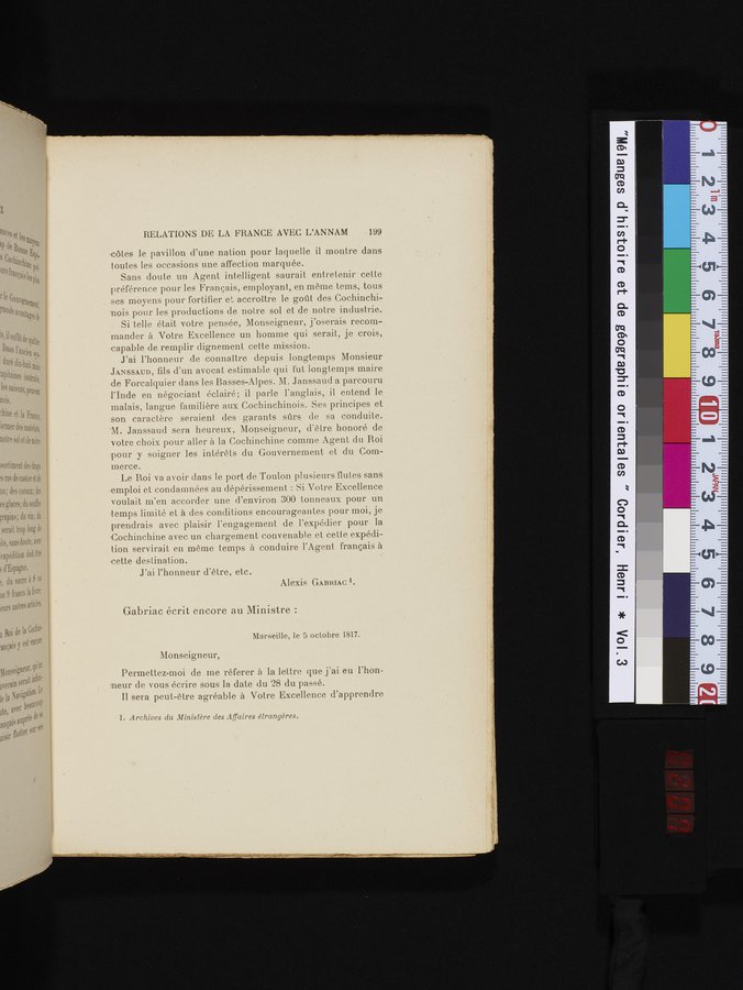 Mélanges d'Histoire et de Géographie Orientales : vol.3 / 207 ページ（カラー画像）